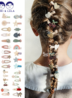 mimi lula新款婴儿宝宝刘海发夹子女童卡通头饰发箍包包裙子斗篷7