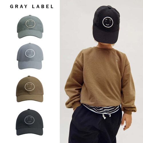Gray Label26春夏款宝宝男女中小童休闲百搭笑脸鸭舌帽棒球帽子7Z