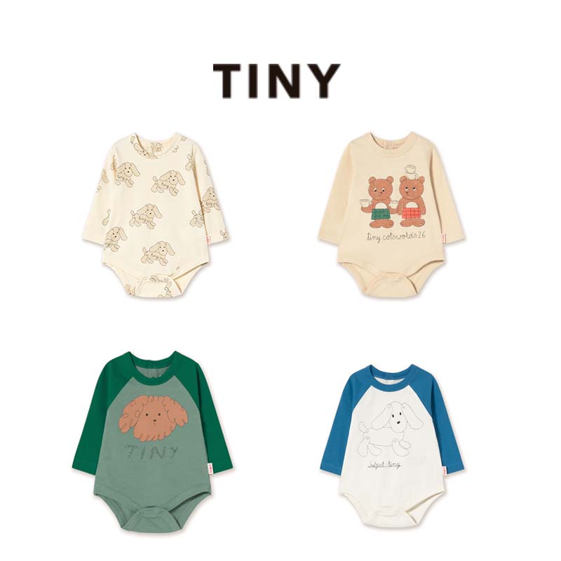 tinycottons26长袖印花圆领婴儿爬行服可爱宝宝秋冬连身哈衣
