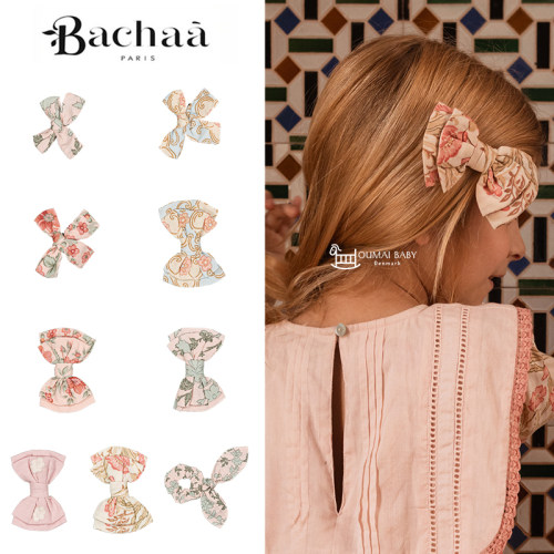 bachaa26秋冬新款宝宝女孩中小童碎花法式甜美蝴蝶结发夹发饰头绳