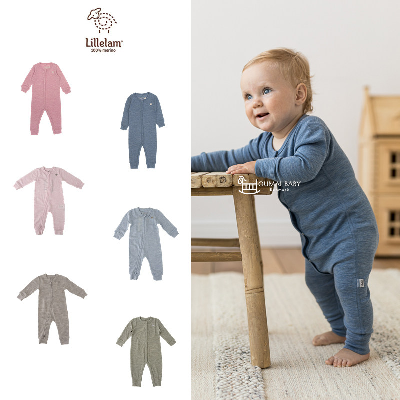 挪威小羊Lillelam26秋冬新款婴儿宝宝男女小童羊毛长袖长裤连体衣