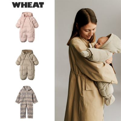 Wheat25秋冬新款男女儿童小宝宝外出加厚保暖连体衣连体棉服