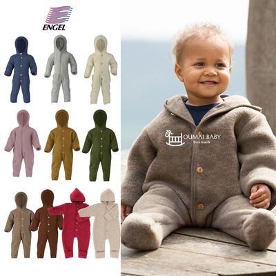 engel婴儿宝宝羊毛抓绒连体衣