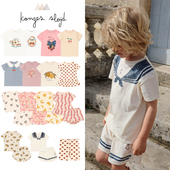 konges 薄棉T恤上衣短裤 slojd25春夏款 婴儿宝宝男女中小童短袖