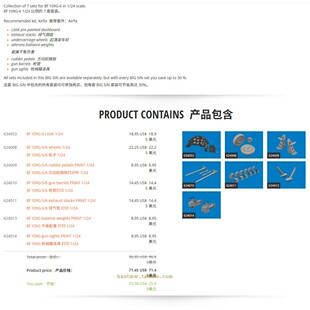 牛魔王SIN63218 Bf 109G6战斗机1/24模型树脂细节大包适配AIRFIX