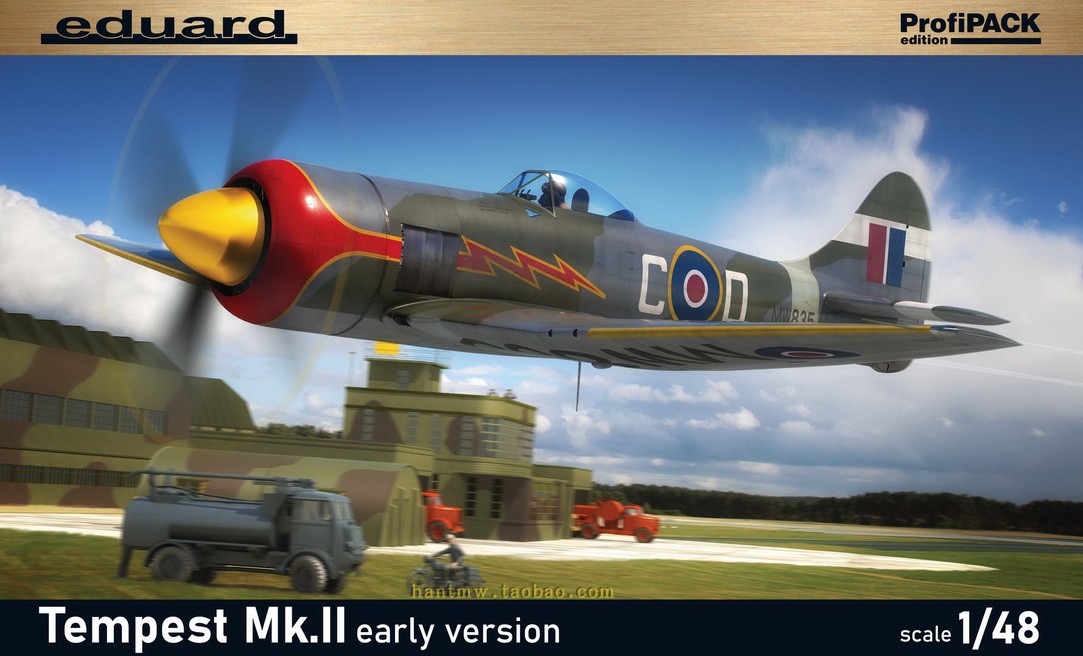 牛魔王82124二战英国早期暴风mk.ii战斗机1/48拼装飞机模型pro版