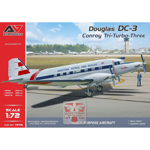 DC-3涡桨运输机1/72塑料拼装模型