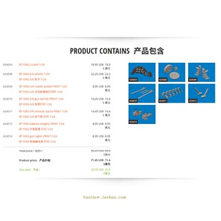 牛魔王SIN63217 Bf 109G5战斗机1/24模型树脂细节大包适配AIRFIX