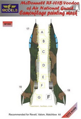 F-101B侦察机1/72模型迷彩遮盖纸