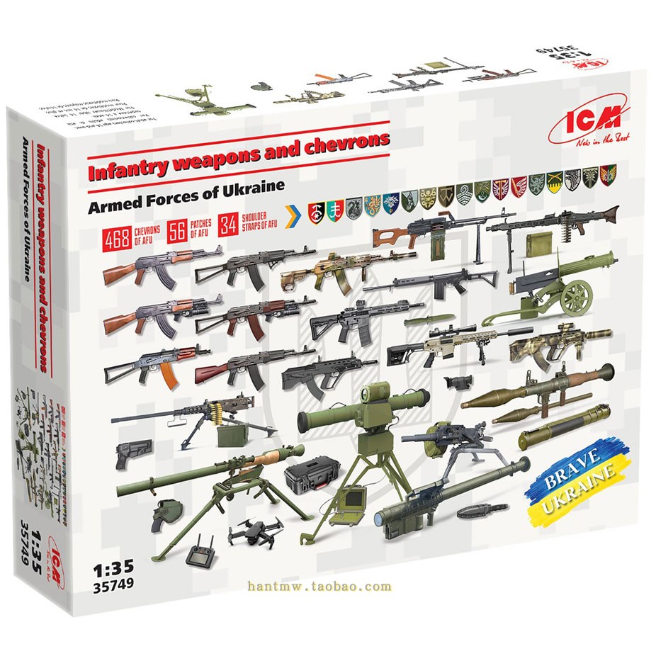 俄乌单兵轻武器套装1/35拼装模型