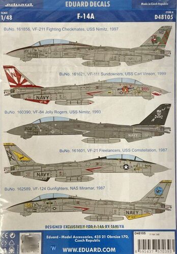 F-14A战斗机1/48涂装水贴配田宫
