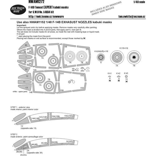 F-14D战斗机1/48模型专家遮盖纸