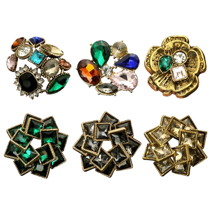 设计款大纽扣高级档次大衣扣子女复古香风时装扣金属毛衣上衣钻扣