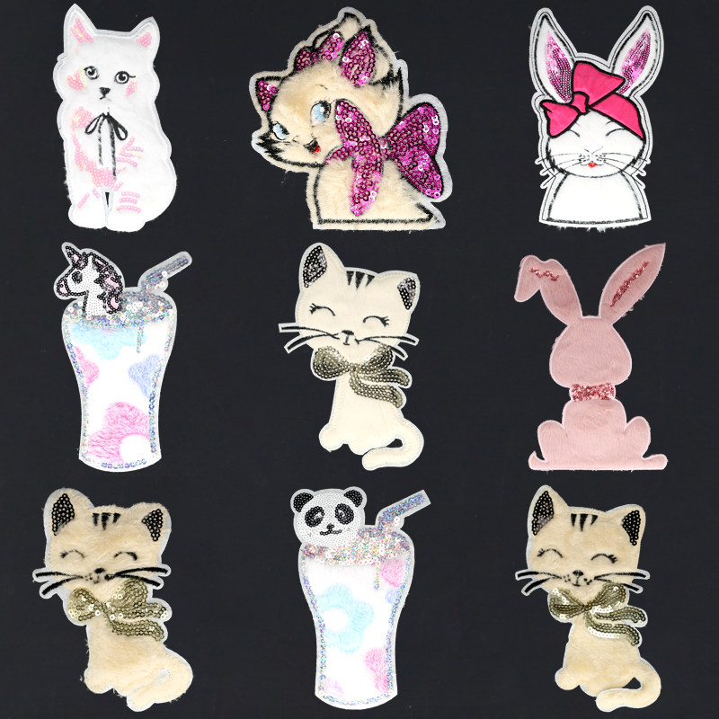 毛绒亮片布贴可爱衣服补丁贴大号卡通装饰贴花儿童贴布绣修补破洞,居家布艺,布贴,淘宝优惠券,粉丝福利购,淘宝优惠卷