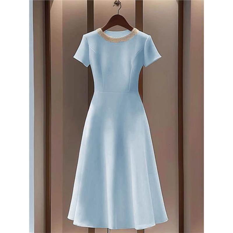 法式轻奢高级感厅里厅气高端精致正式场合小香风浅蓝色连衣裙女夏,女装/女士精品,时尚套装,淘宝优惠券,粉丝福利购,淘宝优惠卷