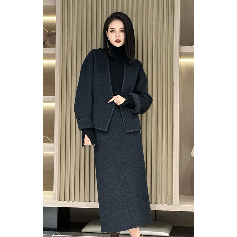 网红爆款端庄大气女装高级感小香风毛呢外套半身裙套装秋冬季,个性定制/设计服务/DIY,西服定制,淘宝优惠券,粉丝福利购,淘宝优惠卷