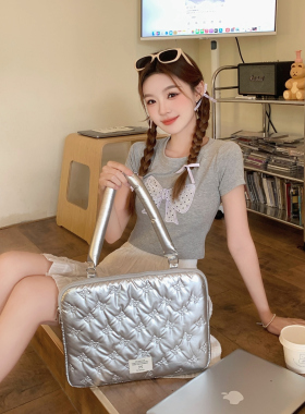 2025年新款笔记本电脑包韩版蝴蝶结适用苹果macbook air/pro1416英寸单肩内胆包女士高级感