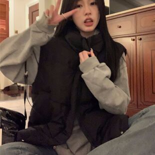 可机洗冬季女马甲保暖无袖马甲背心棉服显瘦穿搭学生百搭马夹外穿
