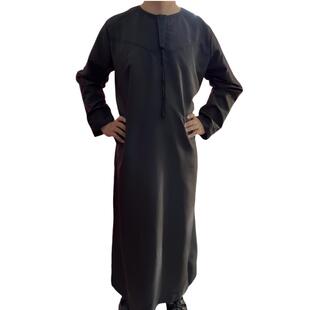 迪拜长袍阿拉伯新款服装中东涤棉沙特服饰阿联酋白色单件男士衣服