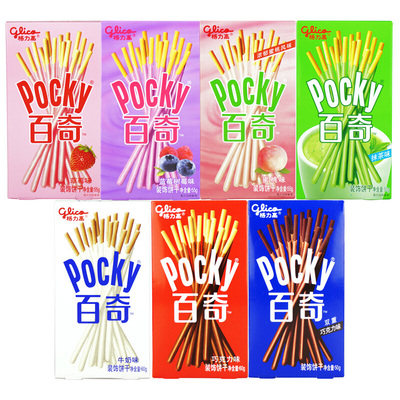 格力高百奇百醇百力滋夹心巧克力棒6盒涂层饼干零食大礼包好吃