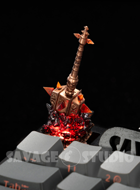 魔兽世界周边原创键帽萨弗拉斯橙锤炎魔之王武器键帽个性礼物