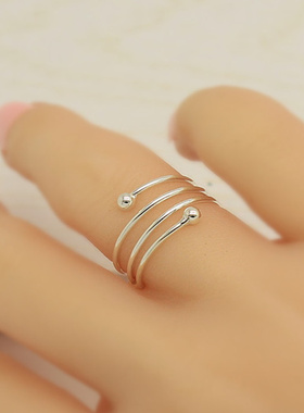 纯银多圈日韩风礼物戒指