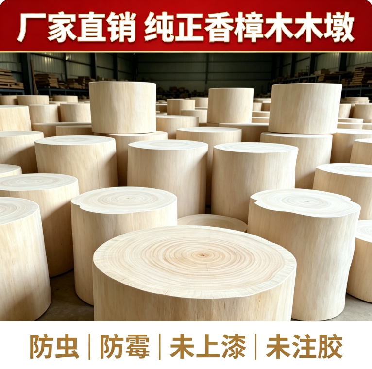 香樟木根雕实木墩凳防霉定制