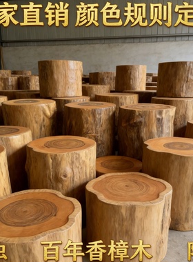 香樟木实木墩子根雕防霉装饰摆件