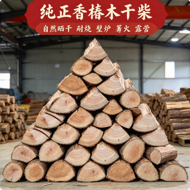 香椿红椿木柴木头户外柴火干柴烧烤露营专用取暖篝火壁炉少烟青冈