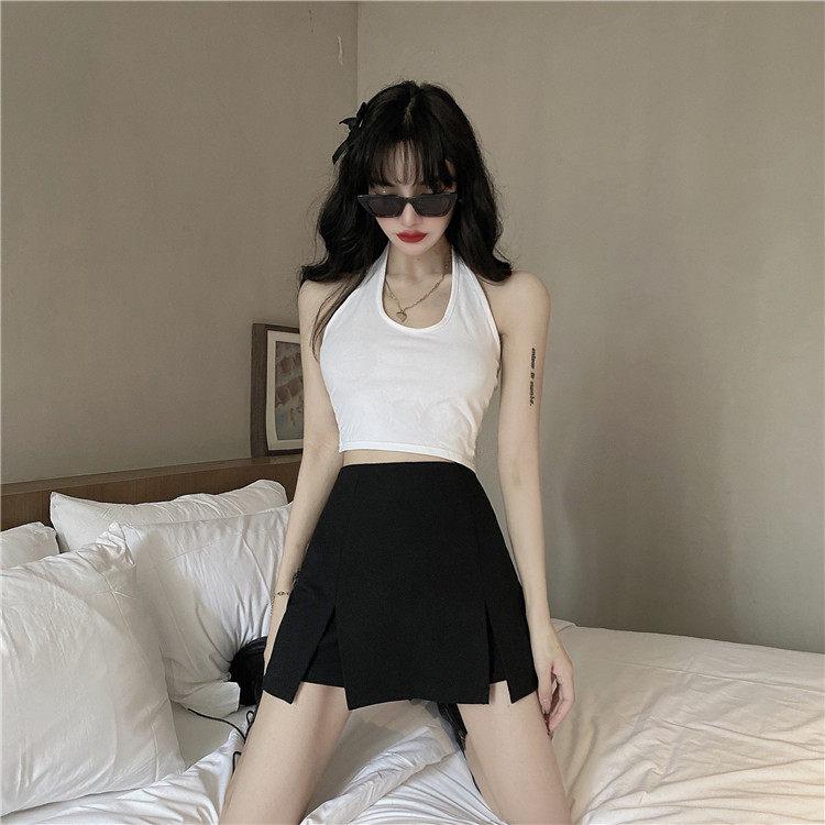 短裤女2025新款夏季时尚休闲显瘦超高腰A字西装性感开叉热裤裙裤
