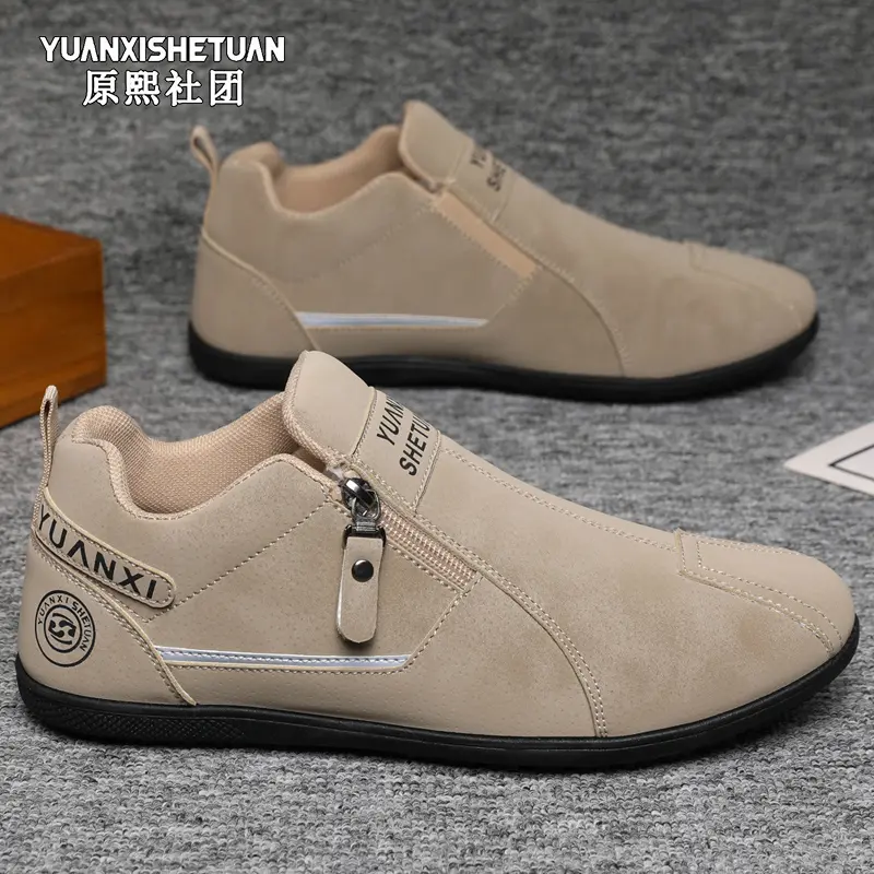 原熙社团劲爆潮鞋男鞋2025秋季新款懒人豆豆鞋飞行员休闲鞋阿甘鞋