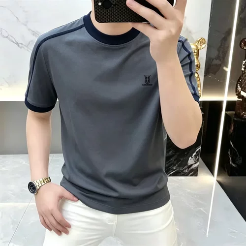 卡尔精品服饰高档夏季新款男士圆领透气百搭短袖T恤休闲半袖男装