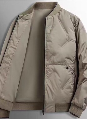 梦鲸好物男装2025秋冬新款男士短款立领羽绒服PSENY休闲棉服外套