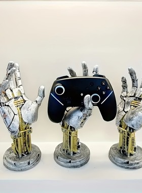 朋克风室内外装饰机器人手模型游戏手柄支架戒指手串桌面支架拍照