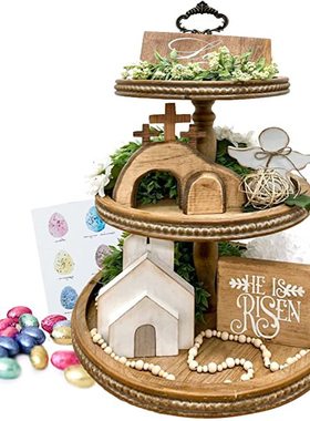 复活节木制摆件托盘装饰摆件