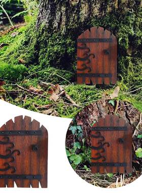 跨境复古童话门爱心精灵门 庭院花园木制工艺品 家居桌面装饰摆件