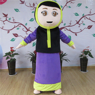 定做动漫维吾尔族阿拉伯妇女舞台行走卡通人偶衣服装巡演服布偶玩