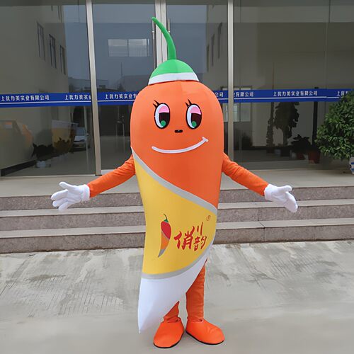 定制动漫企业吉祥物红辣椒人穿戴卡通人偶巡演出布偶道具衣服装