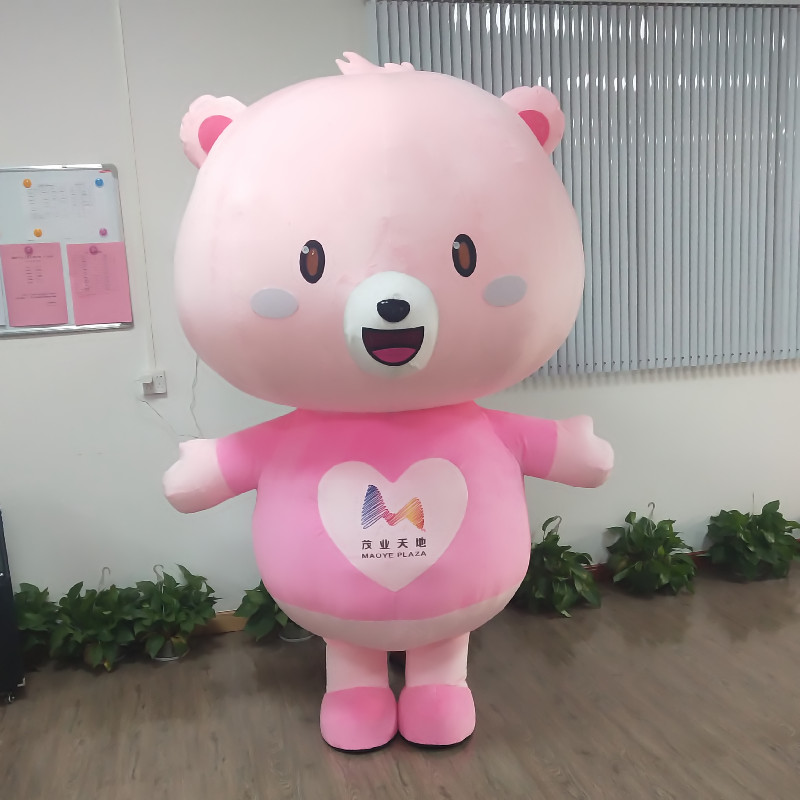 定做充气人穿活动小熊公仔泰迪熊宣传气模表演行走巡演卡通人偶服