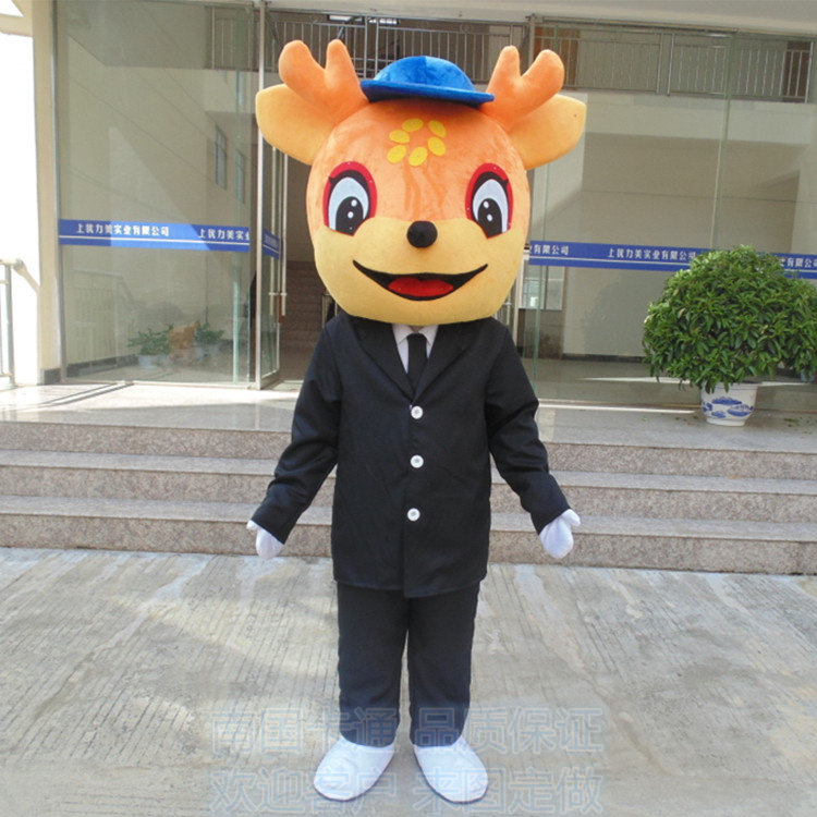 定制动漫小鹿表演行走梅花鹿道具演出巡演卡通人偶布偶装扮衣服装