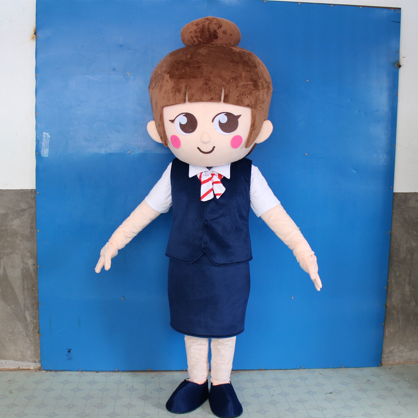 定制动漫银行职员客服空姐职业女性卡通人偶巡演出布偶道具衣服装图片