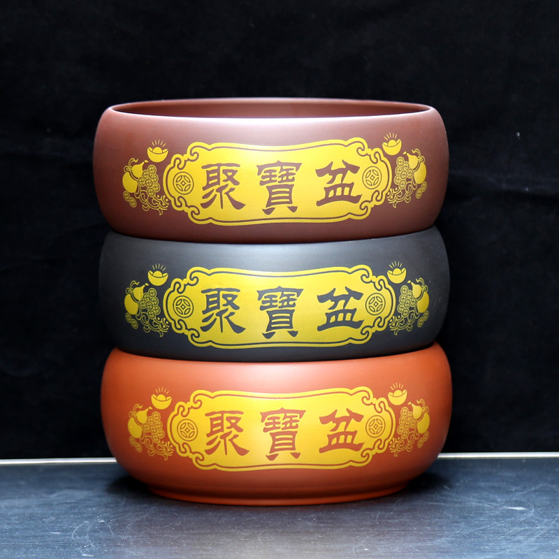 陶瓷聚宝盆家用乔迁开业送礼风水办公招财纳福家居工艺品装饰摆件