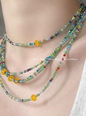 OASIS 再现莫奈 彩色水晶糖果色串珠项链春夏叠戴百搭锁骨链颈链