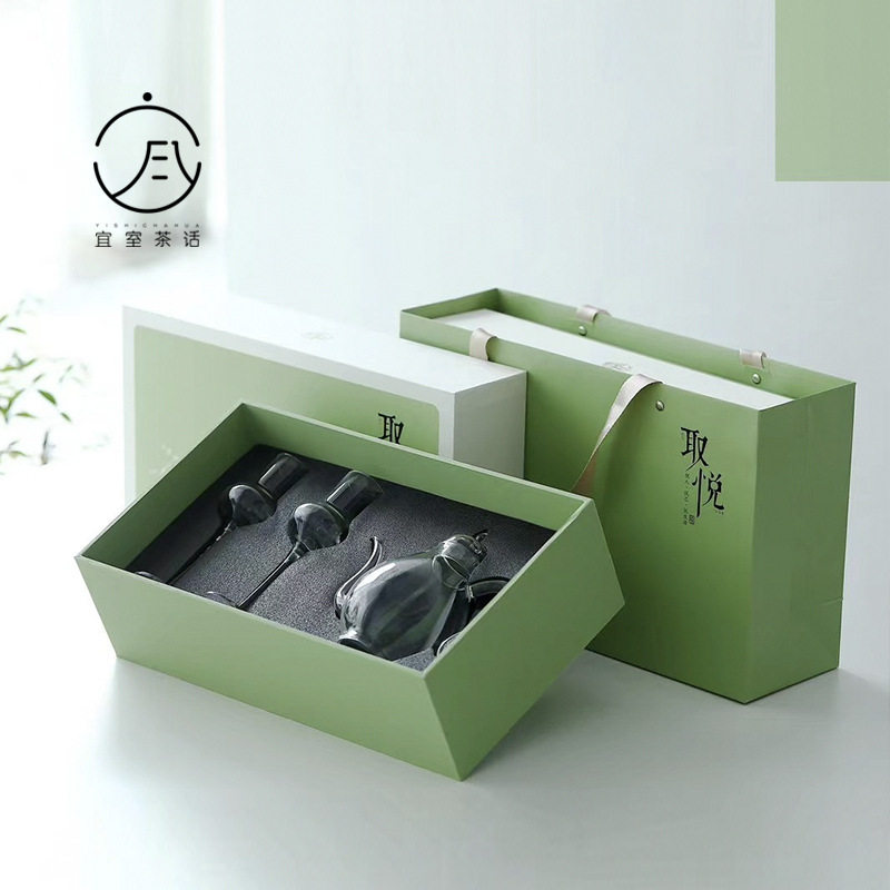 宜室茶话仿宋茶壶耐热玻璃泡茶器执壶家用绿茶茶具套装一壶二杯