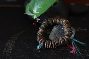 【薇一珠宝】乌身圆叶奇楠沉水随型手串 酷黑手串