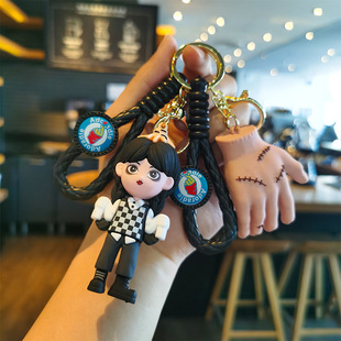 卡通亚当斯一家钥匙扣星期三公仔挂件包包钥匙圈个性小礼品