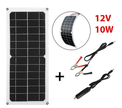 10W 12V Flexible Solar Panel Monocrystalline Module USB & DC