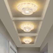 现代简约水晶过道走廊灯入户玄关灯led创意筒射灯暗装 三色灯 明装