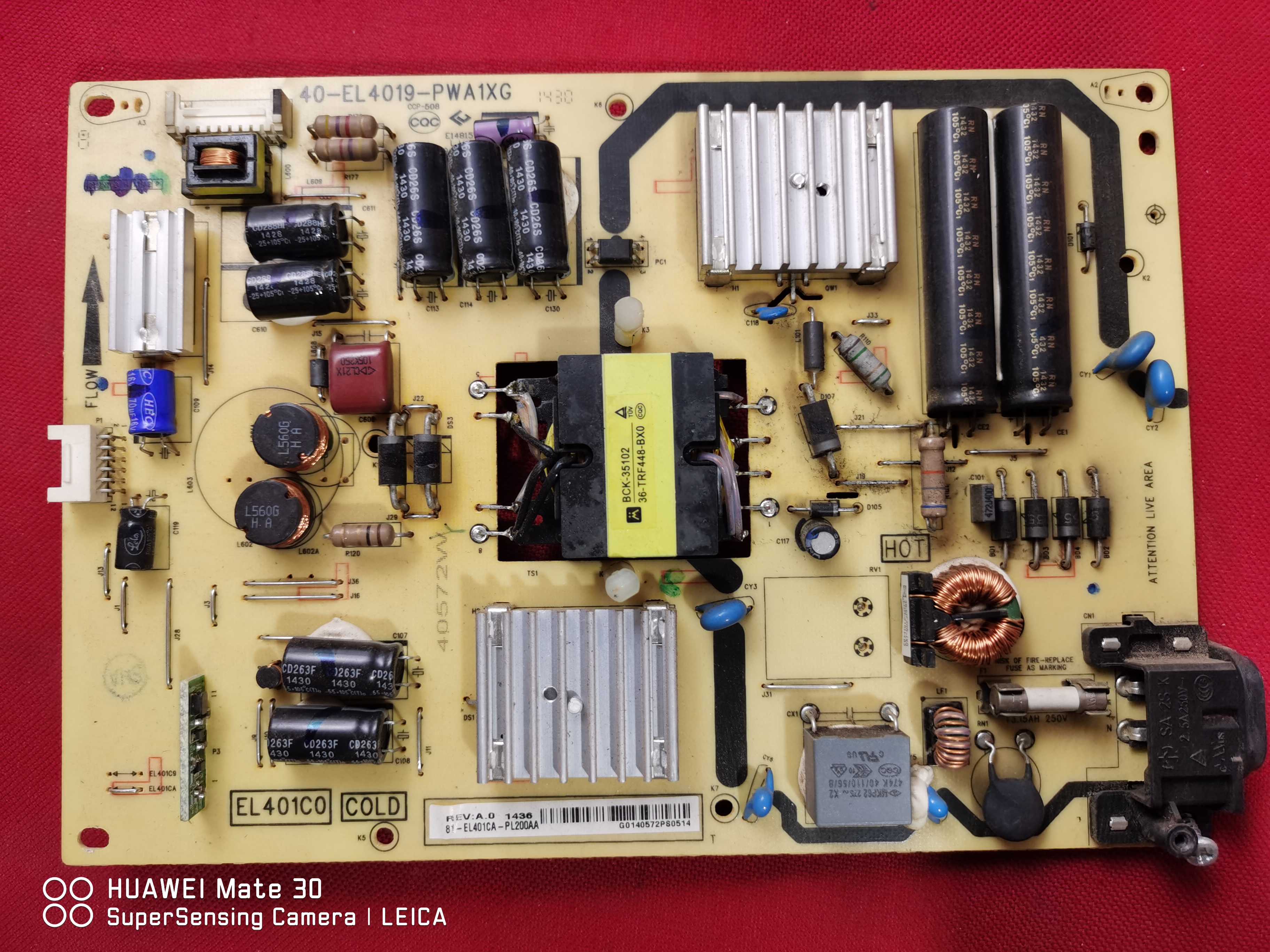 TCL电视L40A71C液晶电源板40-EL4019一PWA1XG 81-EL401CA-PL200A.