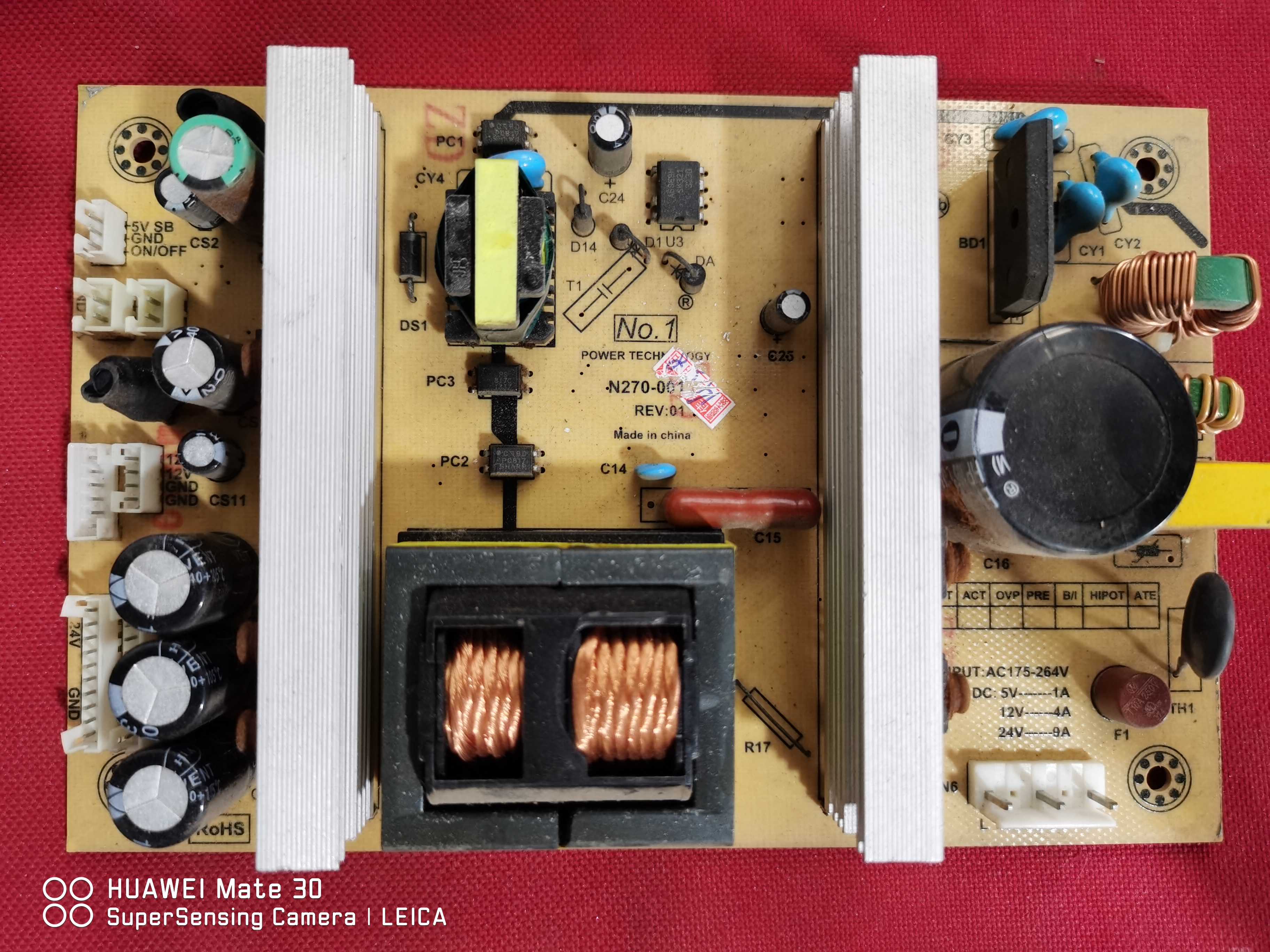 杂牌电源板N270-001 Rev:01      AC175-264V